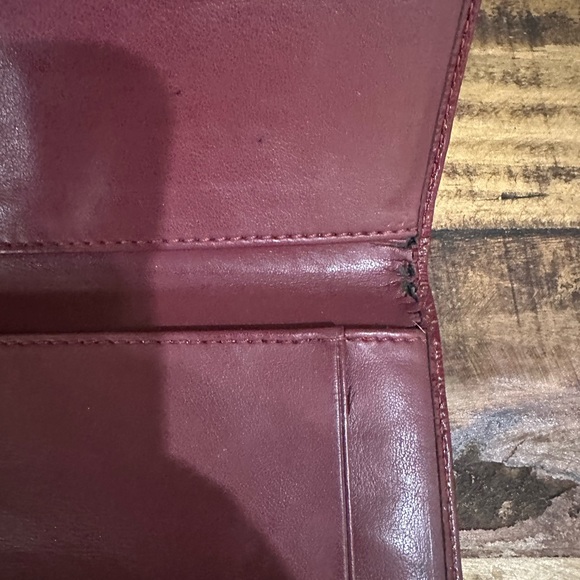 Authentic Coach  Ashley Checkbook Wallet Red - Picture 3 of 4